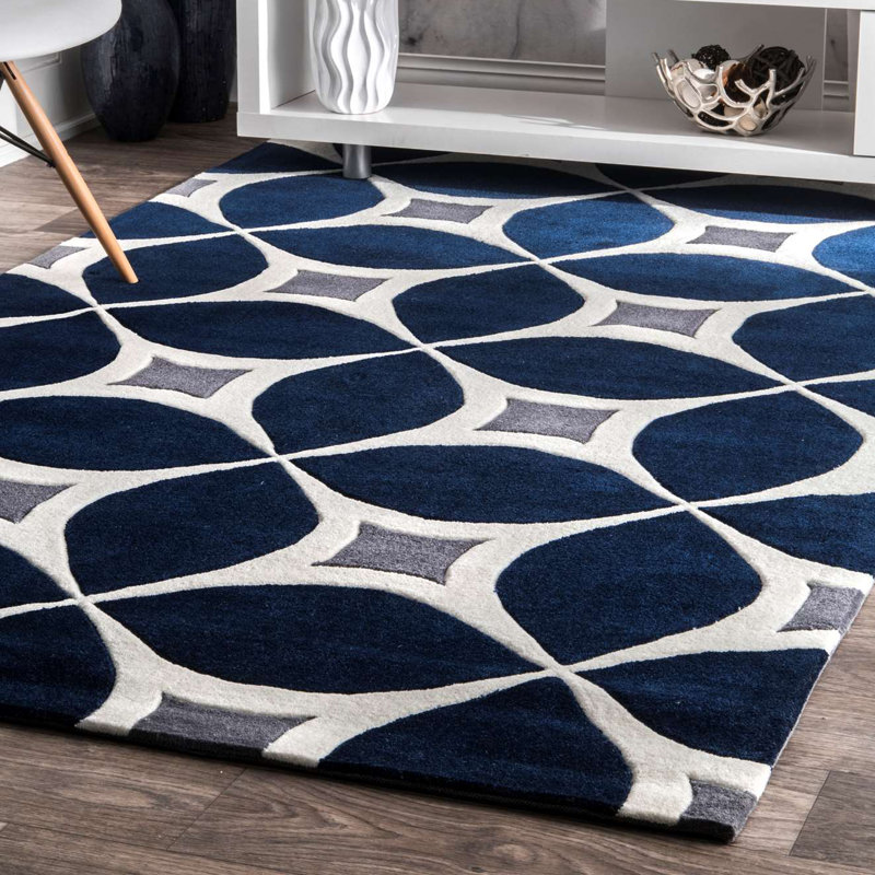 Wrought Studio Roush Navy Area Rug Reviews Wayfair Roush Navy Area Rug