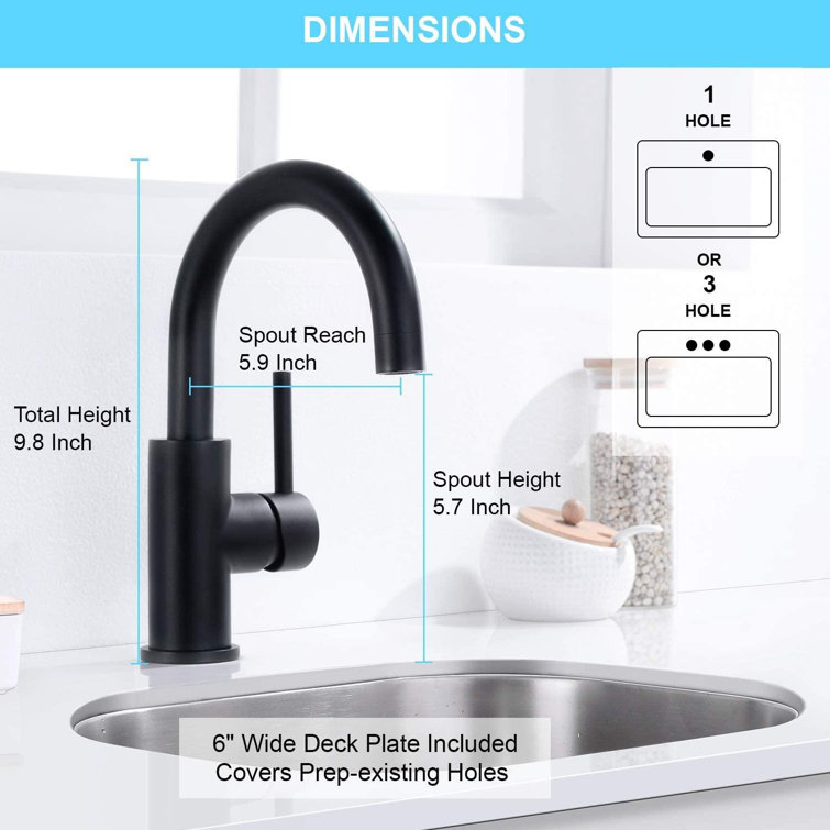fedigorlocn Bar Sink Faucet, Bathroom Kitchen Faucet Brushed ...