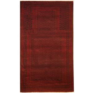 Balouchi Hand-Knotted Burgundy/Navy Area Rug