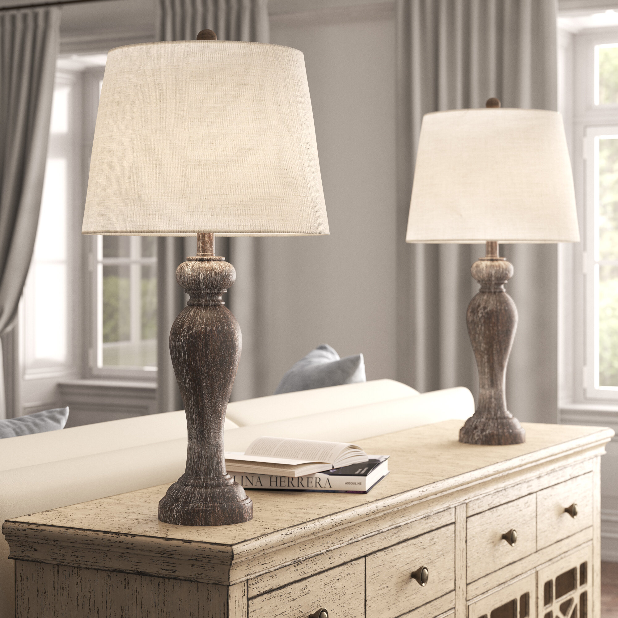 gray nightstand lamps