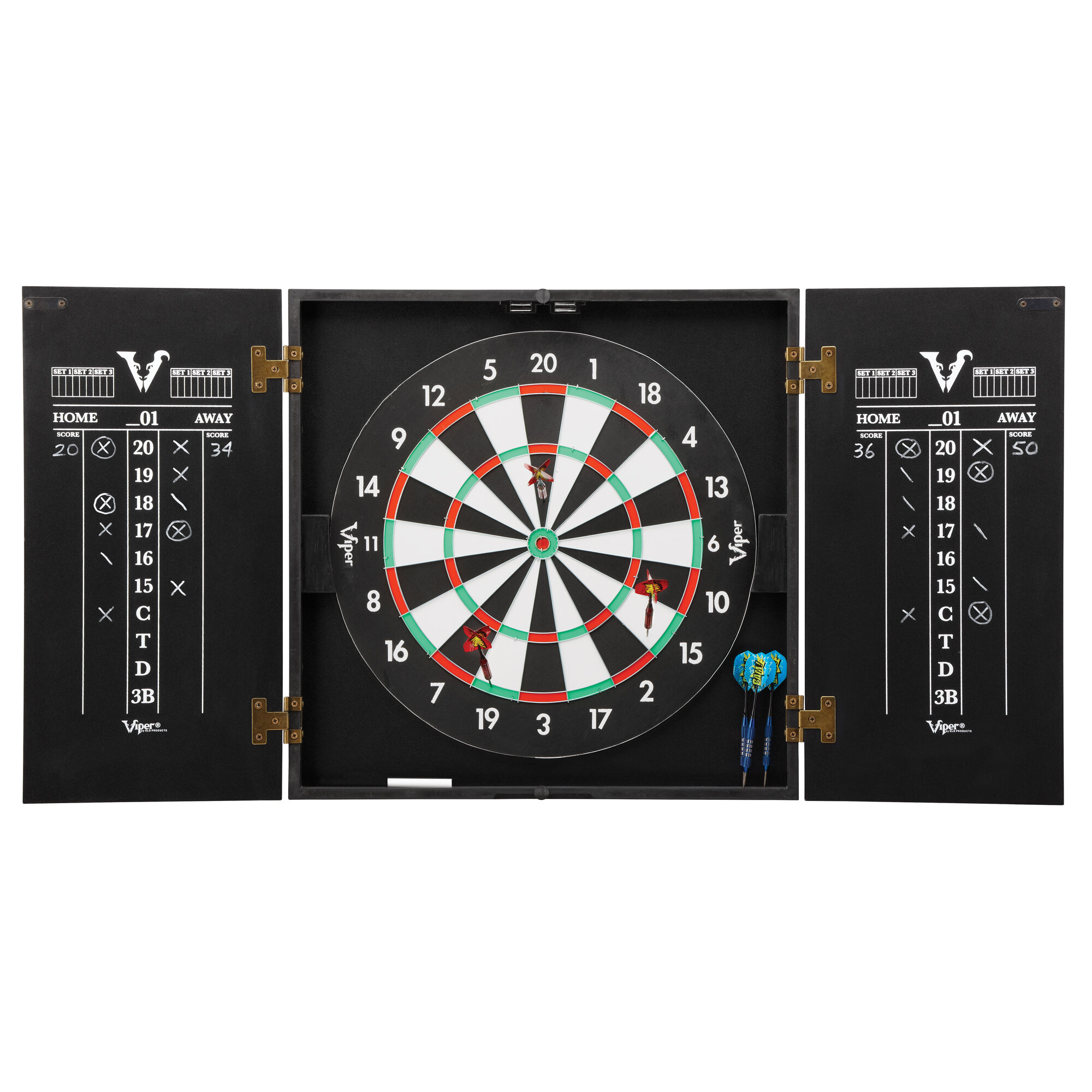 Gld Products Viper Hideaway Reversible Bristle Dartboard And