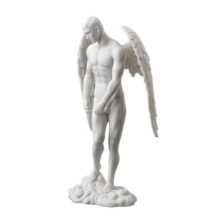 Male Nude Angel Standing on Cloud Statue Sculpture White Figurine PERFECT GIFT