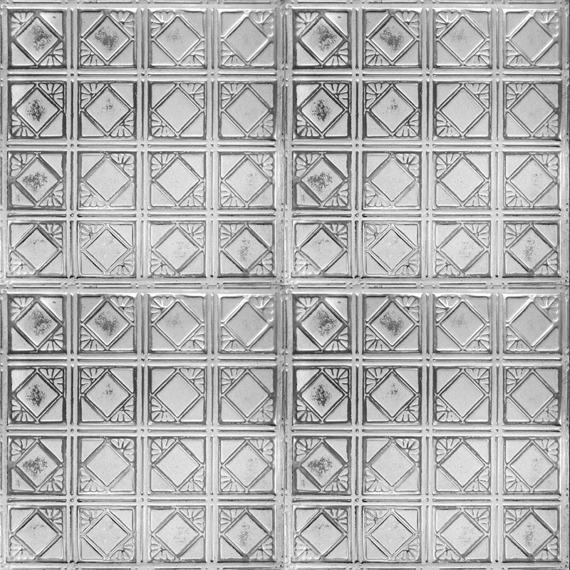 Tin 2 ft. x 2 ft. Glue-Up Ceiling Tile in Silver Washed White