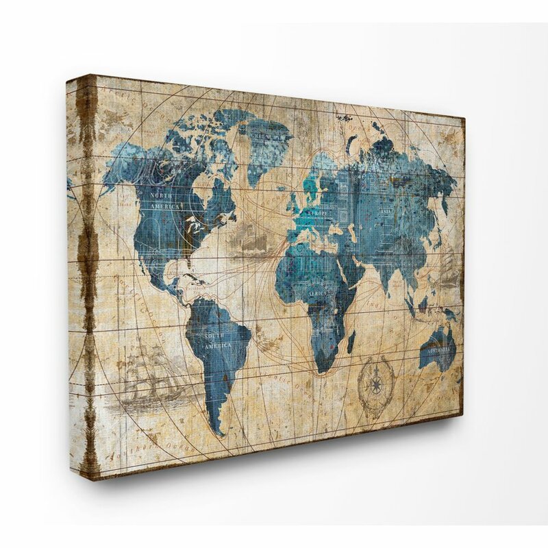 Breakwater Bay 'Abstract World Map' Print & Reviews | Wayfair