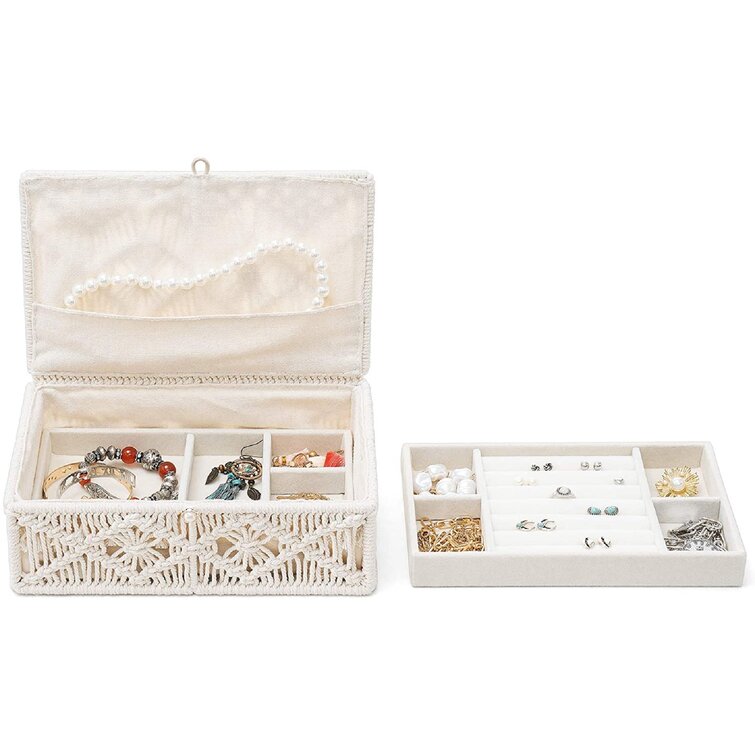 Graceful Velvet Gift Box Jewelry Holder Box Double Open Storage Case Buckle