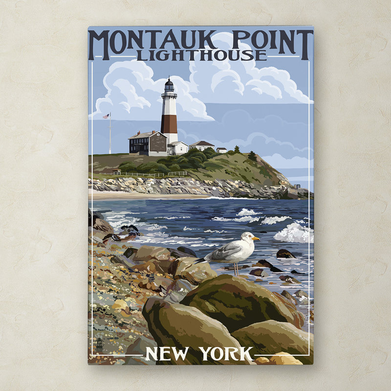 Travel Round ~ MONTAUK, Long Island NEW YORK handpainted