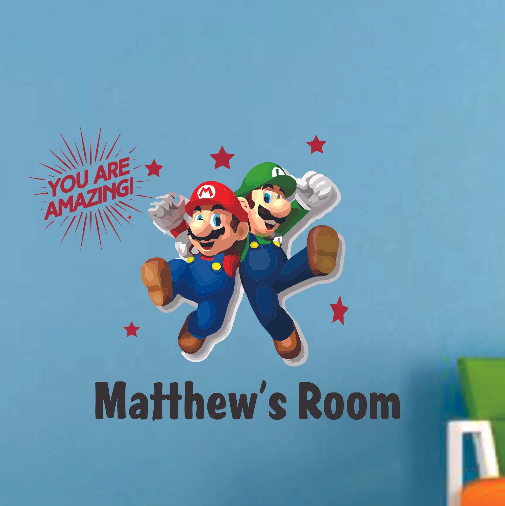Super Mario Games Canvas Print Cartoon Printing Kids Boys Room Wall Art Decor 
