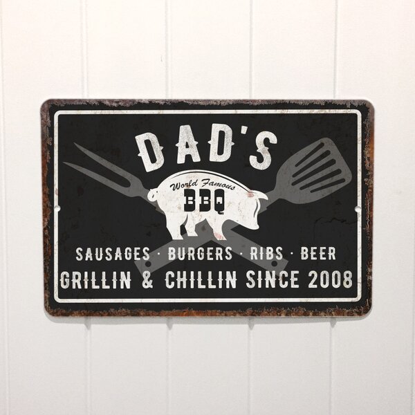 BBQ Chillin & Grillin Sign Shabby Chic style Plaque Indoor or Outdoor 
