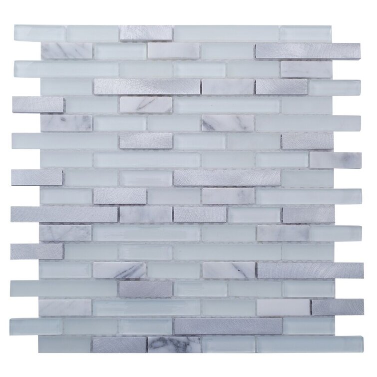 The Tile Life Victory 12" X 12" Glass Brick Joint Mosaic Tile Sheet