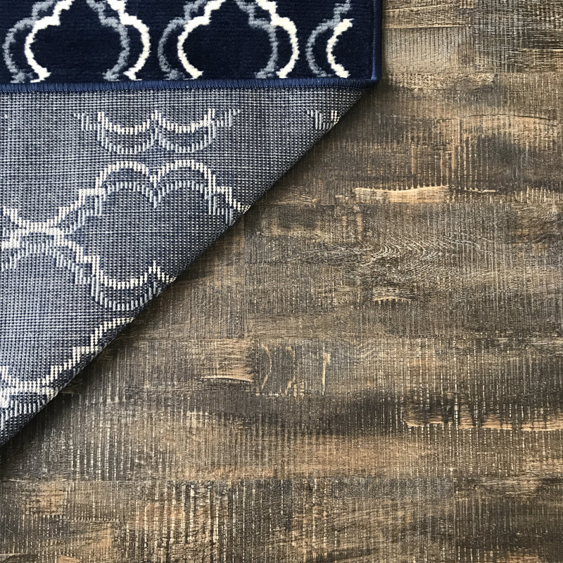 Charlton Home Melbourne Washable Navy Blue Area Rug & Reviews Wayfair