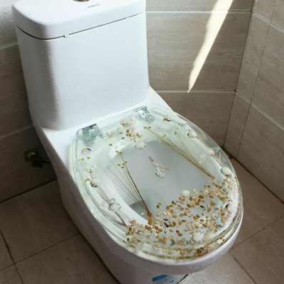 Unique Designed Transparent Safety Resin Oval Toilet Seat Cover