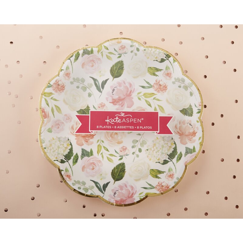 cheap floral paper plates