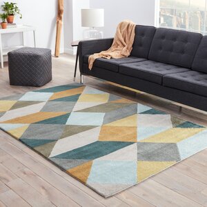 Benson Gray/Yellow Geometric Area Rug