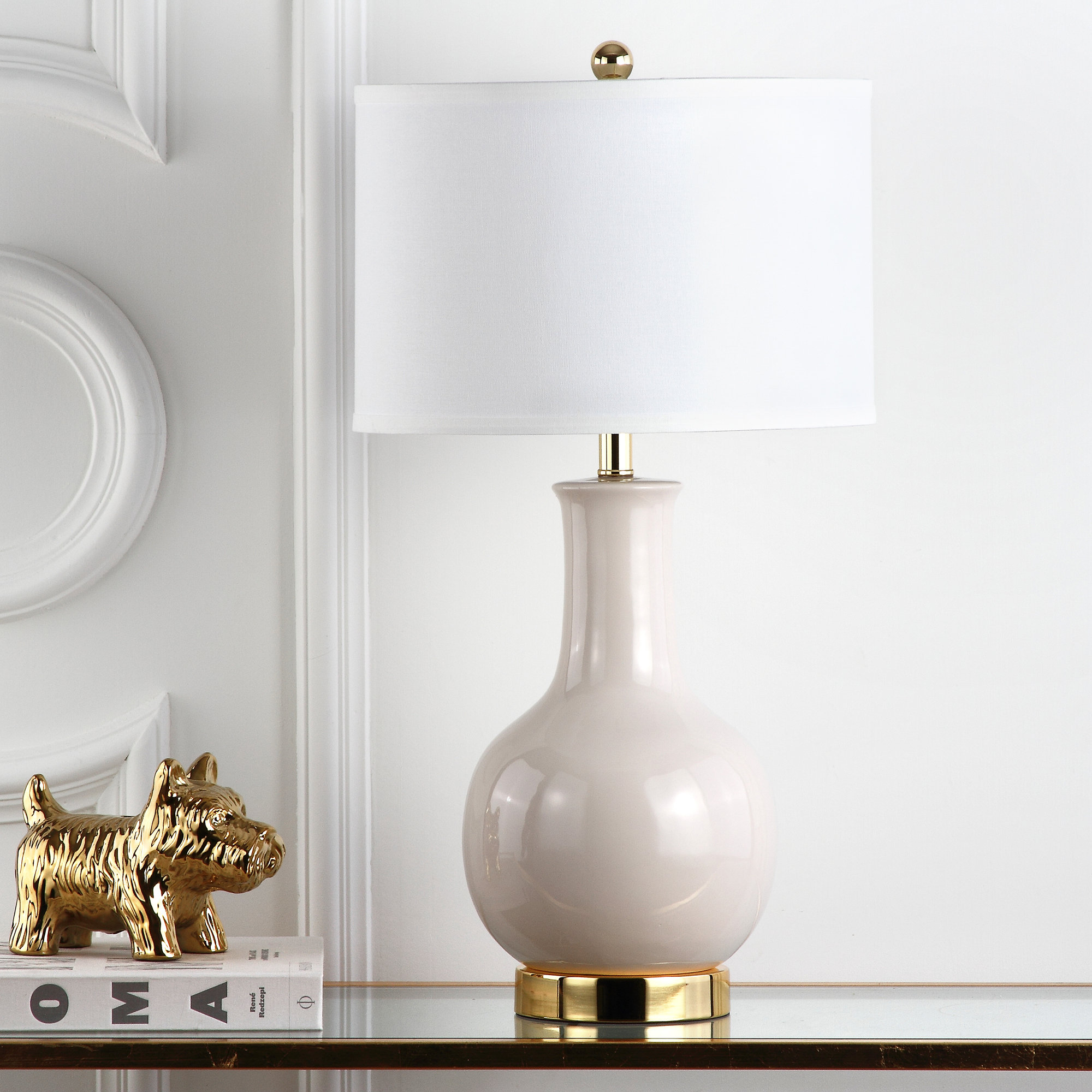 gray and white lamps