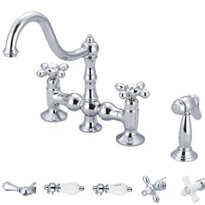 Bridge Faucet with Side Spray