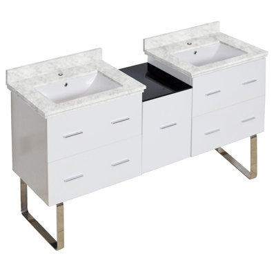 Manor 60 Double Bathroom Vanity Base Only Orren Ellis Finish Bathroom Vanity Base Only Orren Ellis