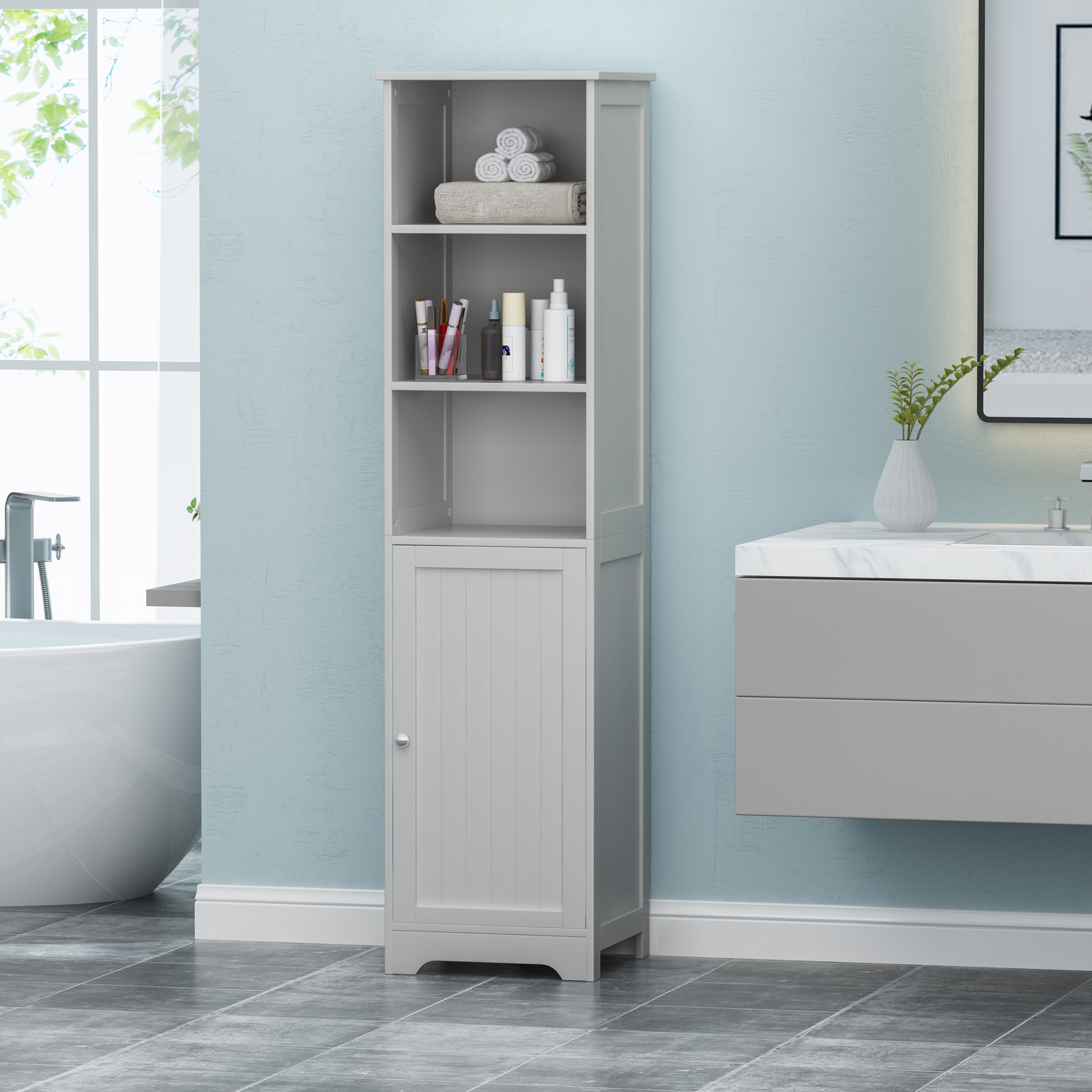 Red Barrel Studio® Elijaah Freestanding Bathroom Cabinet & Reviews ...