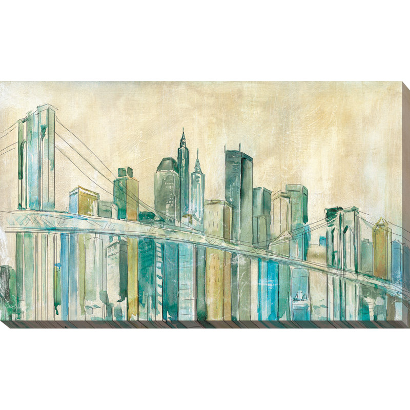 Latitude Run New York City Sketch Painting Print On Wrapped Canvas Wayfair