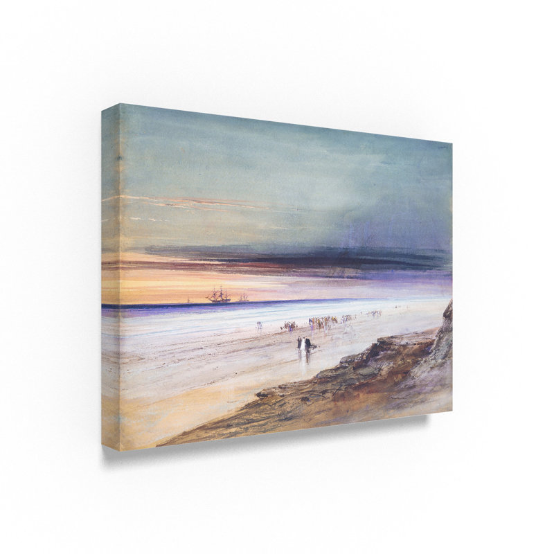 Trademark Art Beach Scene 1865 Oil Painting Print On Wrapped