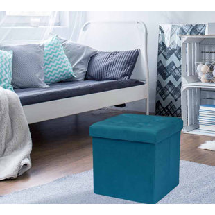 Grey YOURLITEAMZ Modern Round Storage Ottoman Fabric Cushion Button Tufted Storage Footstool with Removable Lid