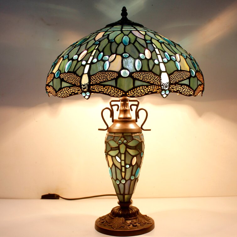 Bloomsbury Market Tiffany Table Lamp With Nightlight Rustic Large 24
