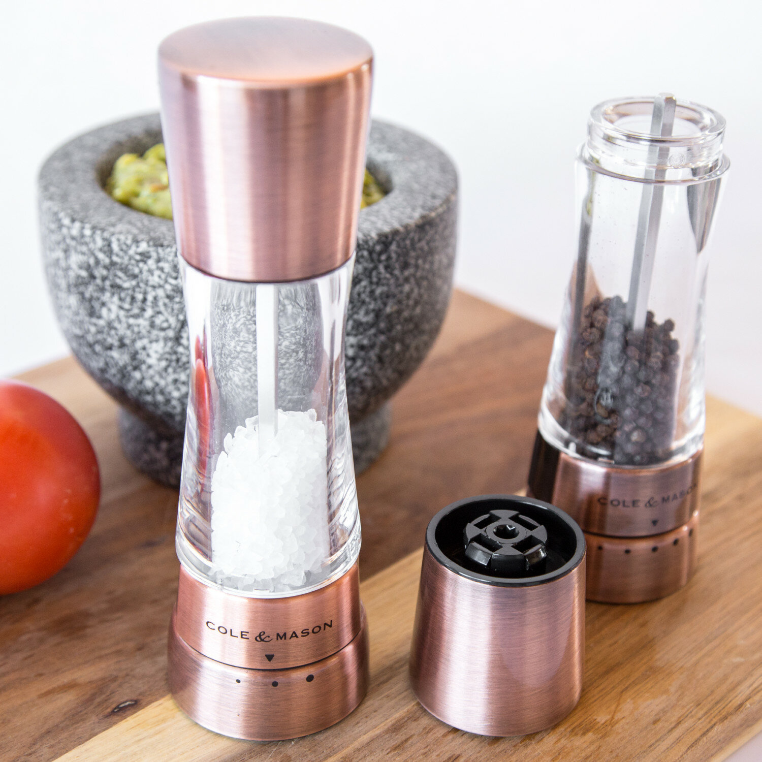 Cole & Mason Classic Copper Duo Salt & Pepper Mill Hand Grinder Shaker Gift Set
