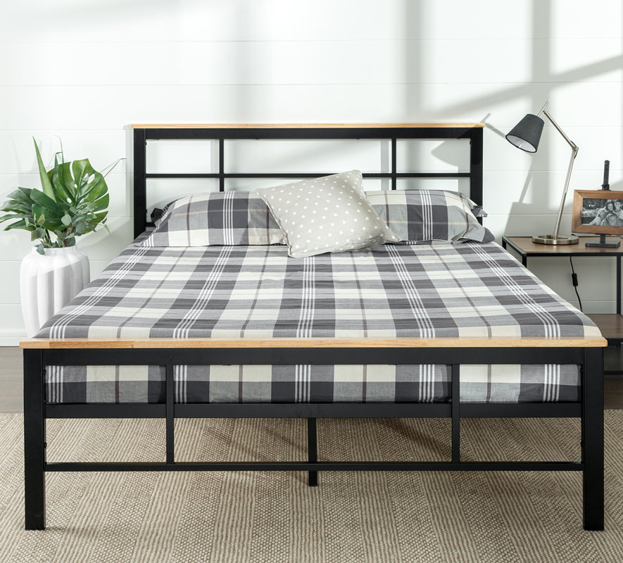Metal And Wood Bed Frames zinus urban metal/wood platform bed & reviews | wayfair Metal And Wood Bed Frames zinus urban metal/wood platform bed & reviews | wayfair