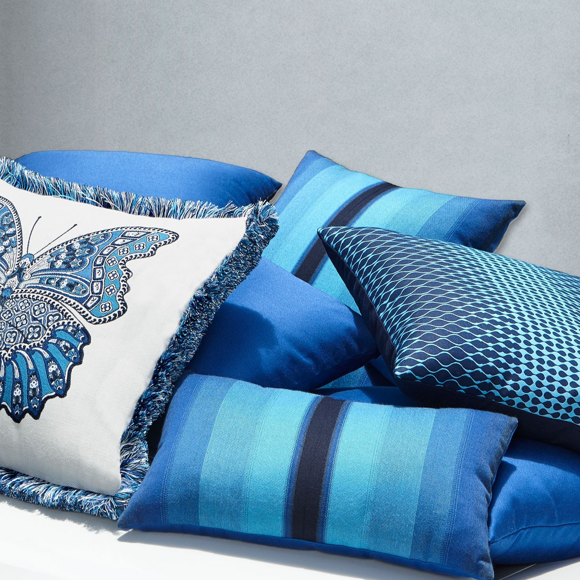 ElaineSmith Mocha Basketweave Indoor Outdoor Square Performance Pillow 
