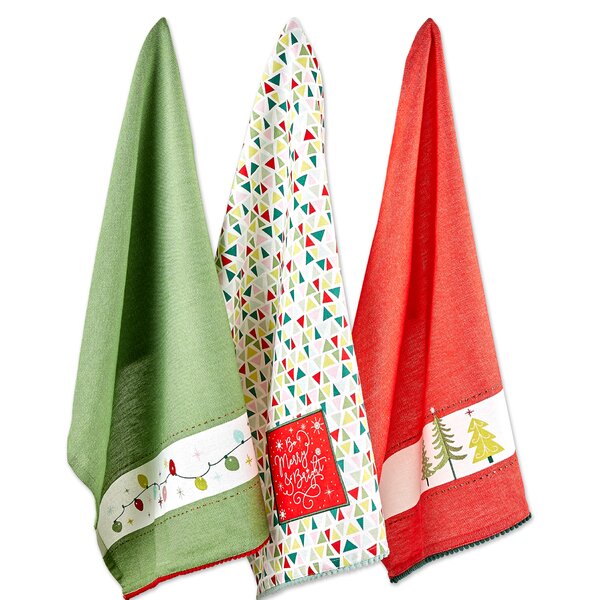 The Holiday Aisle® 3 Piece Bewitched Embellished Tea Towel Set | Wayfair