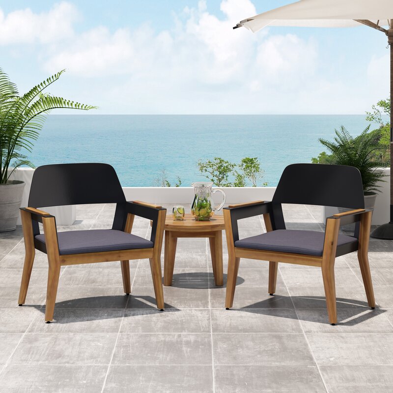 Corrigan Studio Outdoor Patio Chair With Cushions Wayfair