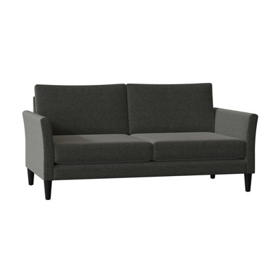 Metro 6775 Flared Arm Loveseat with Reversible Cushions Hekman Fabric 1002084 Leg Color Satin Black USBPower Hub White Face PlateWhite Outle
