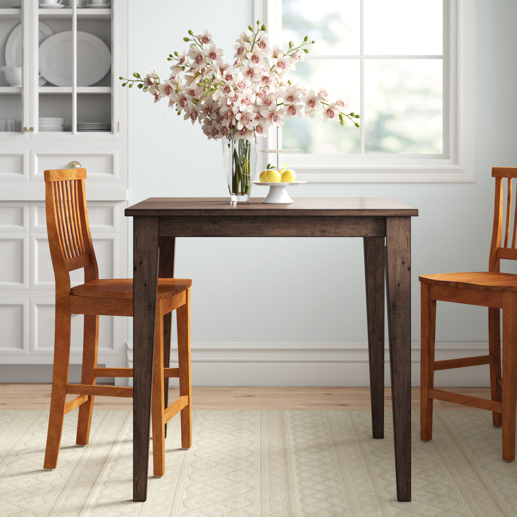 tall wooden kitchen table