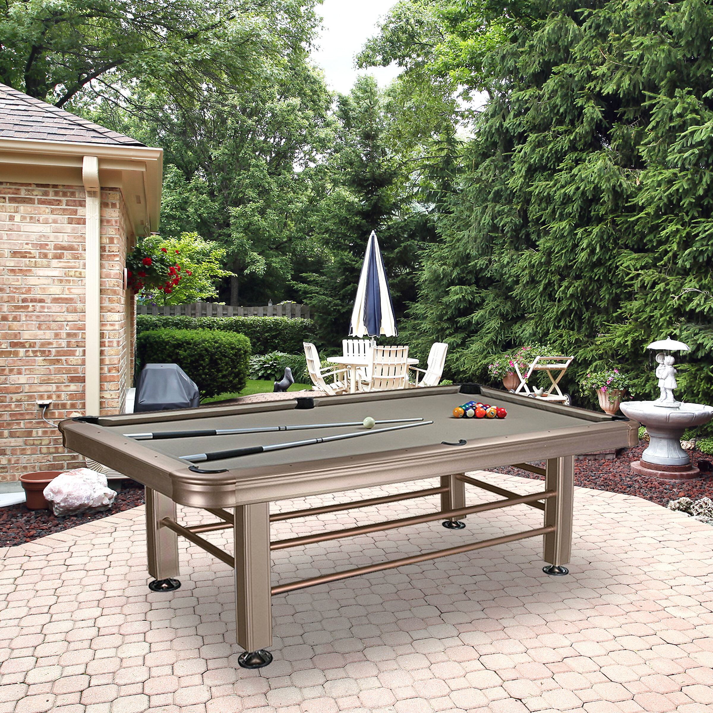 pool table on patio