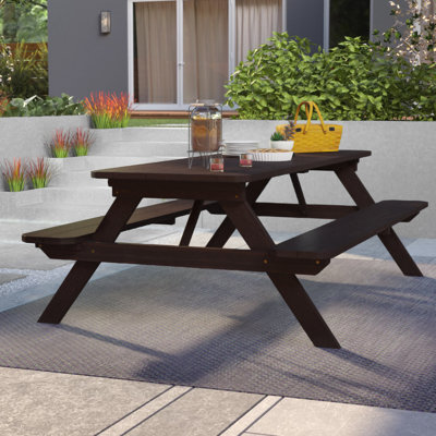 Red Barrel Studio Leuchte Solid Wood Picnic Table Color Redwood