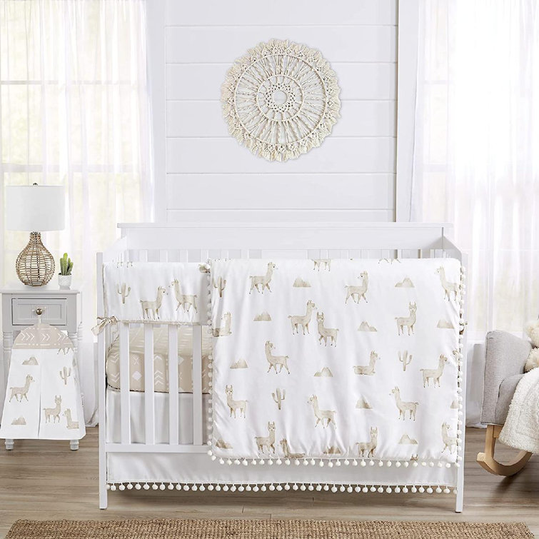 solid white crib bedding