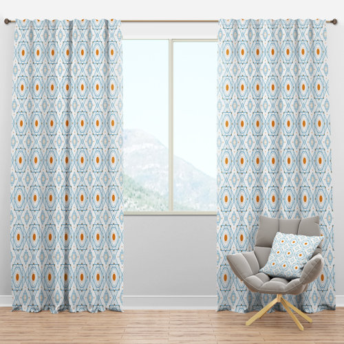 DesignArt Mid-Century Minimal Geometric Semi-Sheer Thermal ...