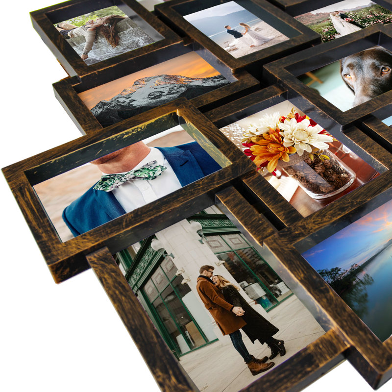 Winston Porter Henagar Photo Frame 19x22 Gold Picture Frame Selfie Gallery Collage Wall Hanging For 6x4 Photo 12 Photo Sockets Wall Mounting Design Reviews Wayfair
