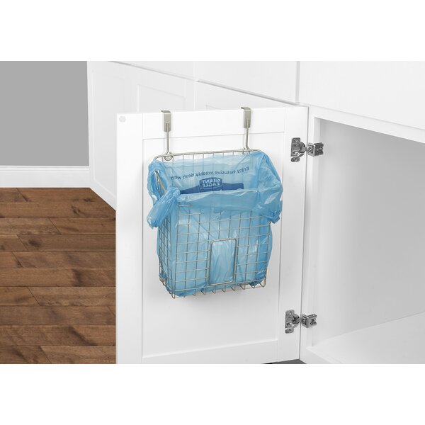 Blusea Trash Bag Holder,Trash Garbage Bag Holder Installed Over Cabinet Door Multi-functional for Hanging Dishcloth Kitchen Cupboard Green 