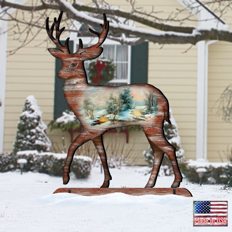 The Holiday Aisle Woodsy Deer Scenic Lawn Art 