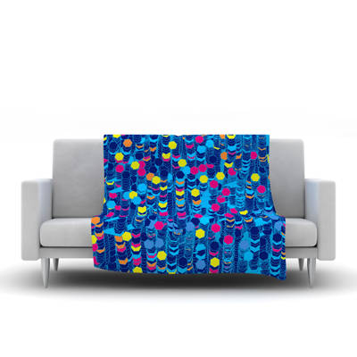 80 x 60 Fleece Blanket Kess InHouse Frederic Levy-Hadida Mosaic in Cyan Throw