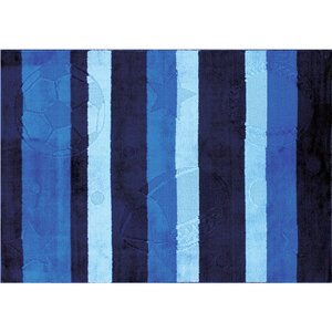 Sports Silhouette Blue/White Area Rug