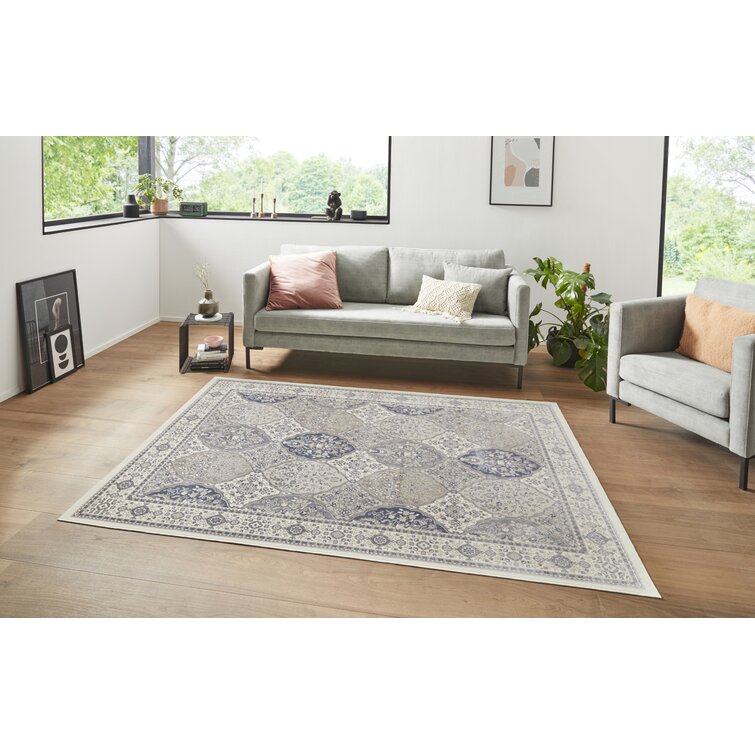 Bloomsbury Market Shahan Tufted Cream/Denim Blue Rug | Wayfair.co.uk