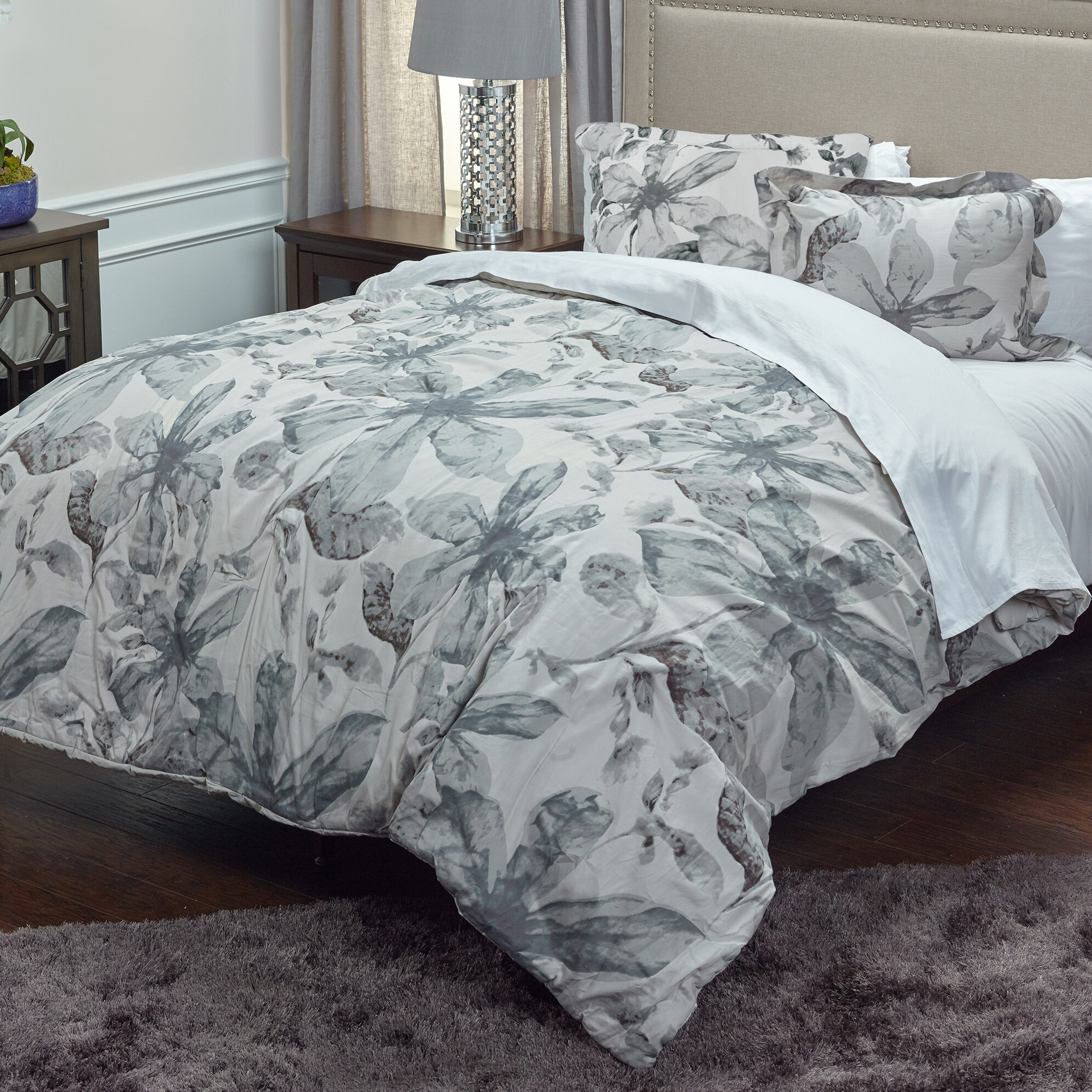 Gray Silver Satin Comforters Sets You Ll Love In 2021 Wayfair