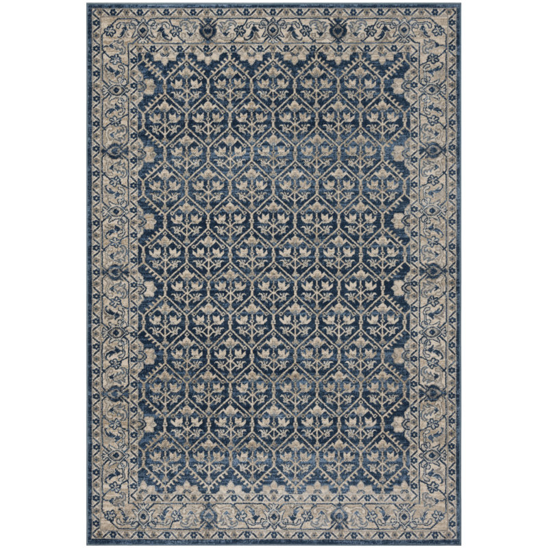 Ophelia & Co. Lamartine Navy/Light Gray Area Rug Wayfair