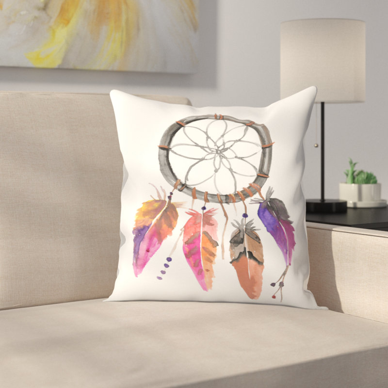 East Urban Home Jetty Printables Watercolor Dream Catcher Throw