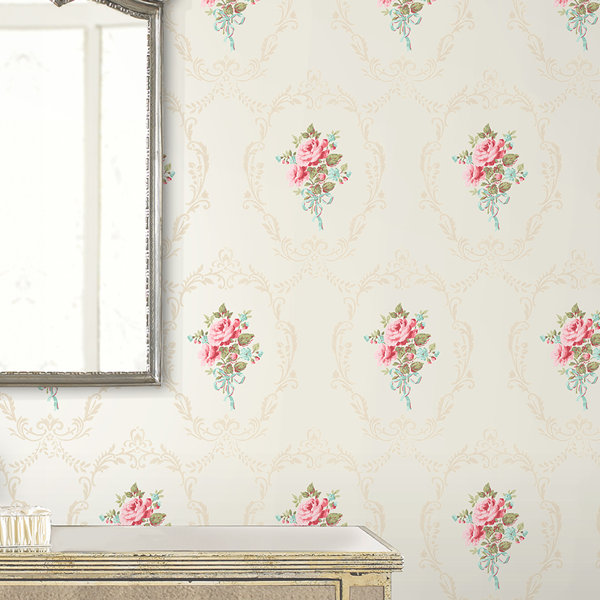 Brewster Home Fashions Camellia Floral Cameo 33 X 20 5 Wallpaper