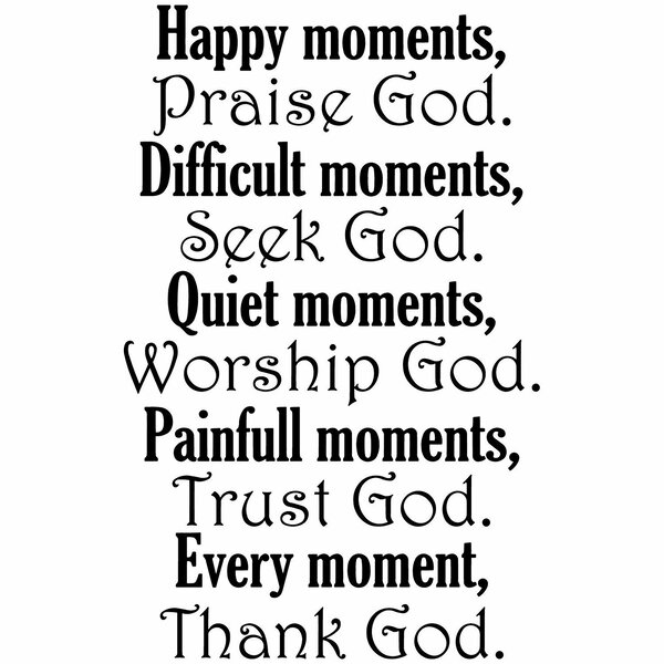 Winston Porter Happy Moments Praise God Christian Quotes Wall Decal ...