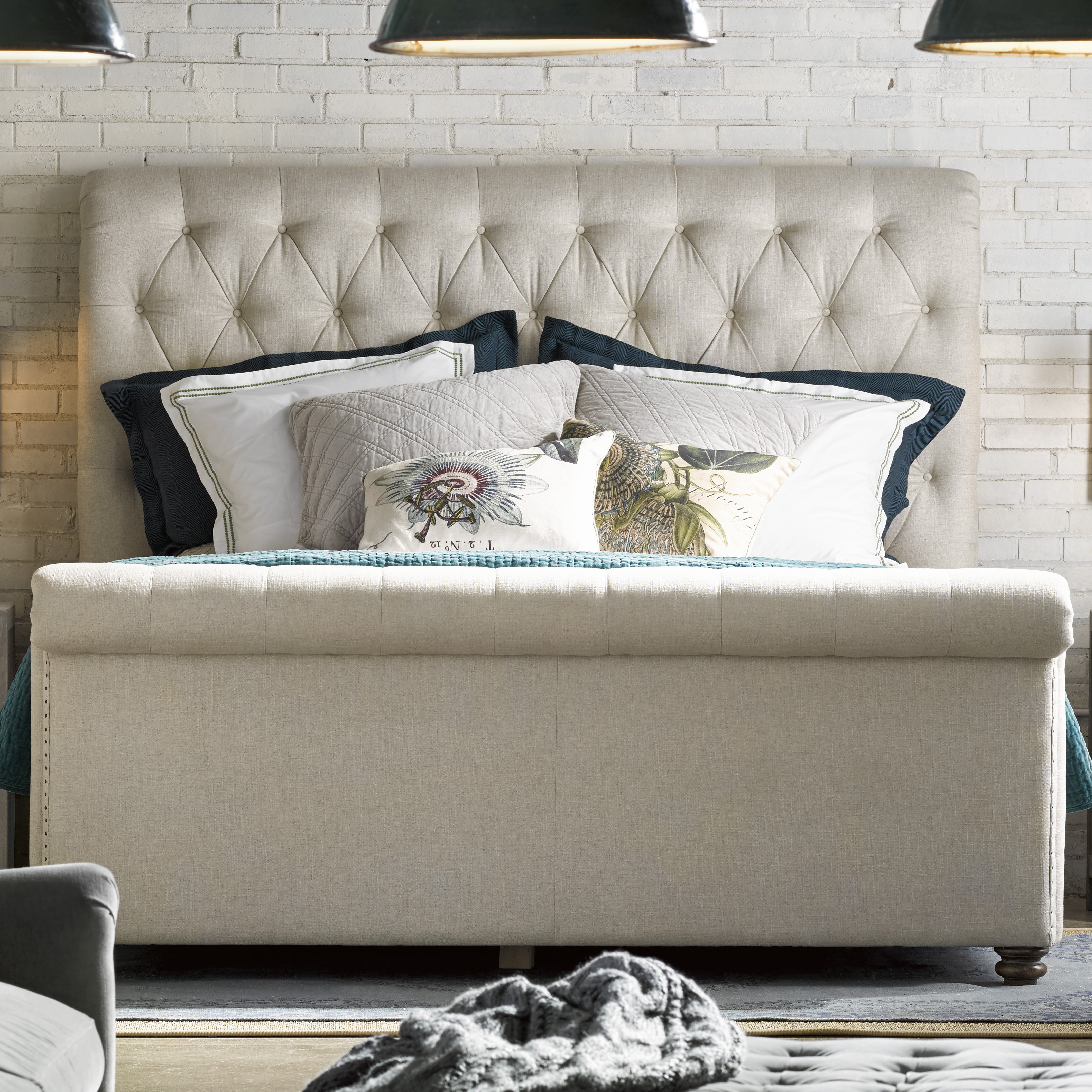 Birch Lane Heritage Benson Upholstered Sleigh Bed Reviews Wayfair Benson Upholstered Sleigh Bed