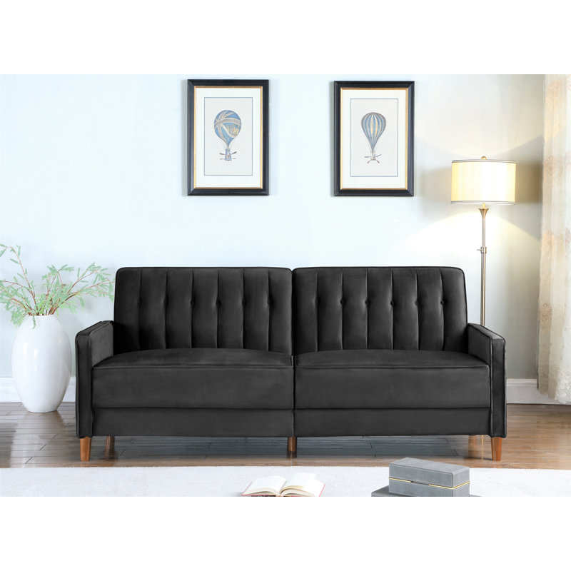 Mercer41 Cornell Velvet 81" Square Arms Sofa Bed & Reviews ...