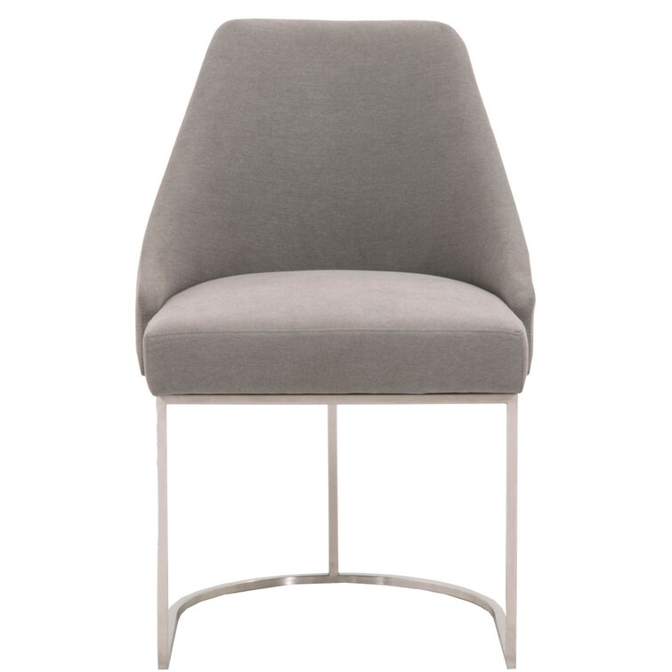 Benjara Fabric Upholstered Accent Chair with Wide Open Lower Back Design Gray